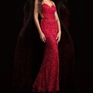 Sequin Red Scala Prom Dress